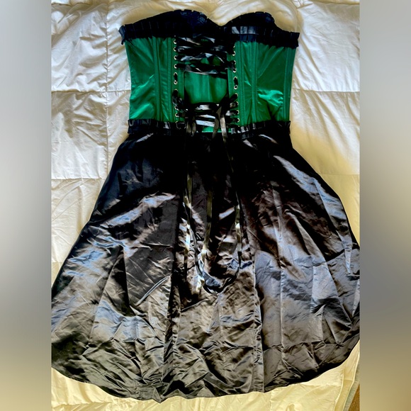 Vintage Goth High Low Corset Dress - Picture 4 of 5